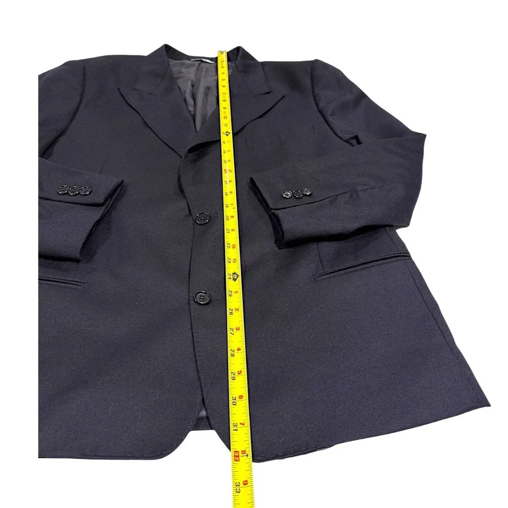 Everett Hall Navy Blue Blazer Loro Piana‎ Super 130s Wool Made in Italy Mens 46R